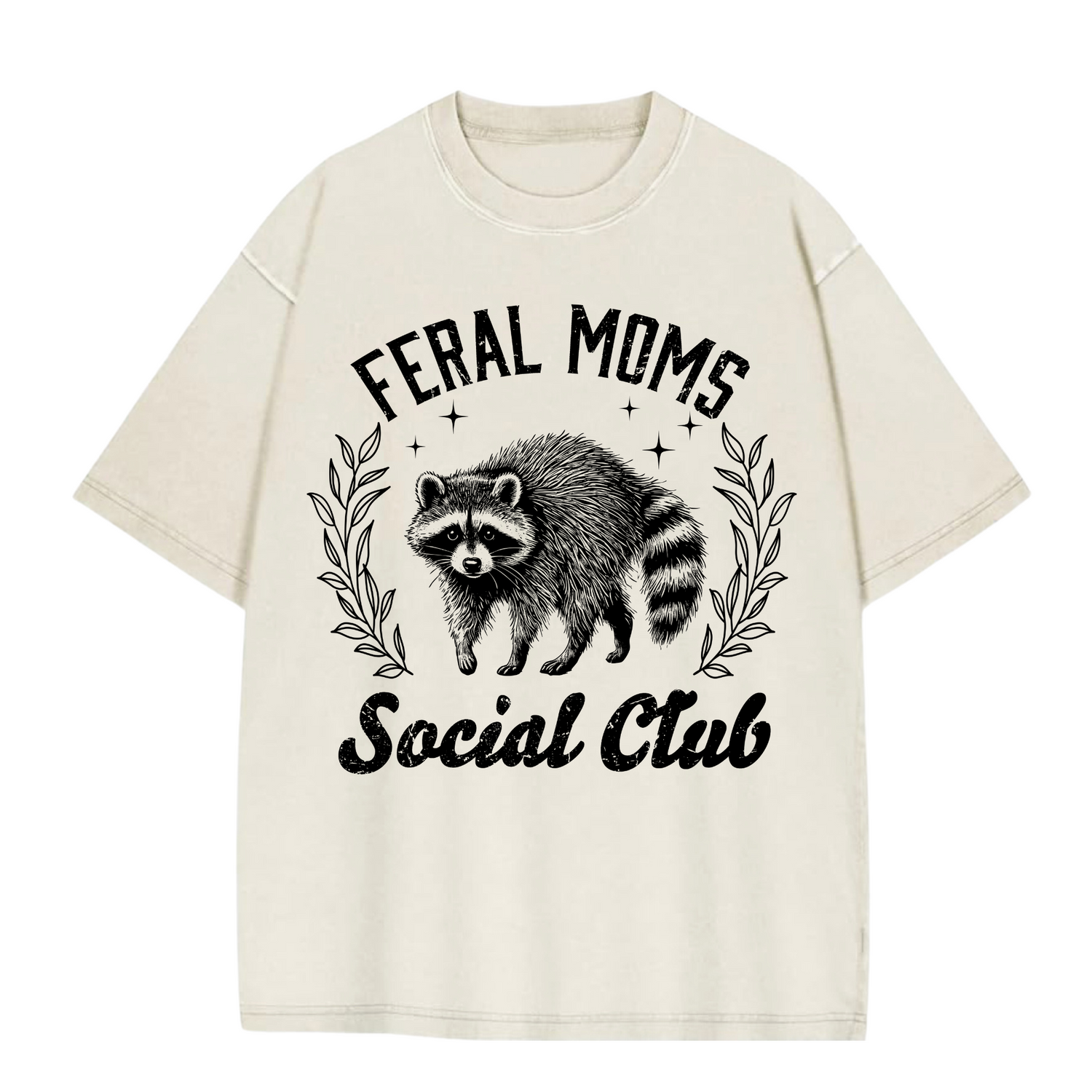 Oversized Acid Washed Raccoon T-Shirt - Feral Mom’s Social Club Hippo Boutique