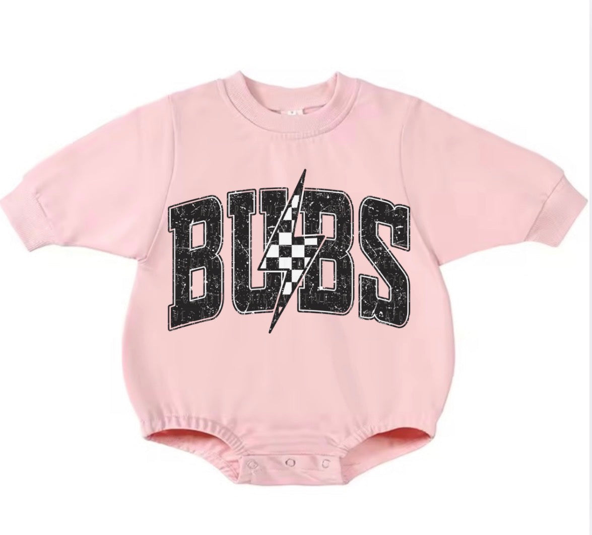Bubble Sweatshirt Romper - Bubs Lightning Hippo Boutique