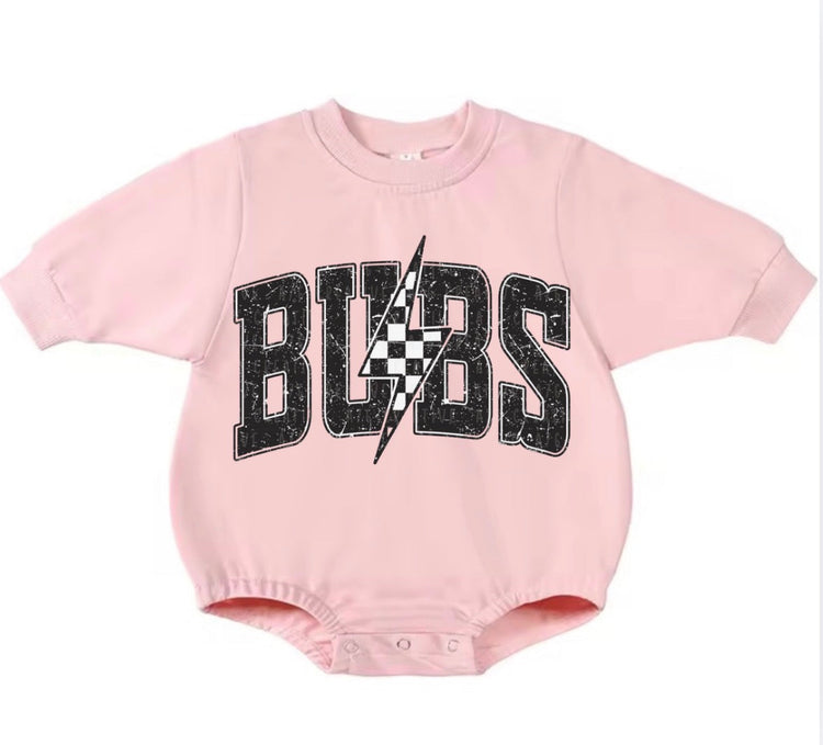 Bubble Sweatshirt Romper - Bubs Lightning Hippo Boutique