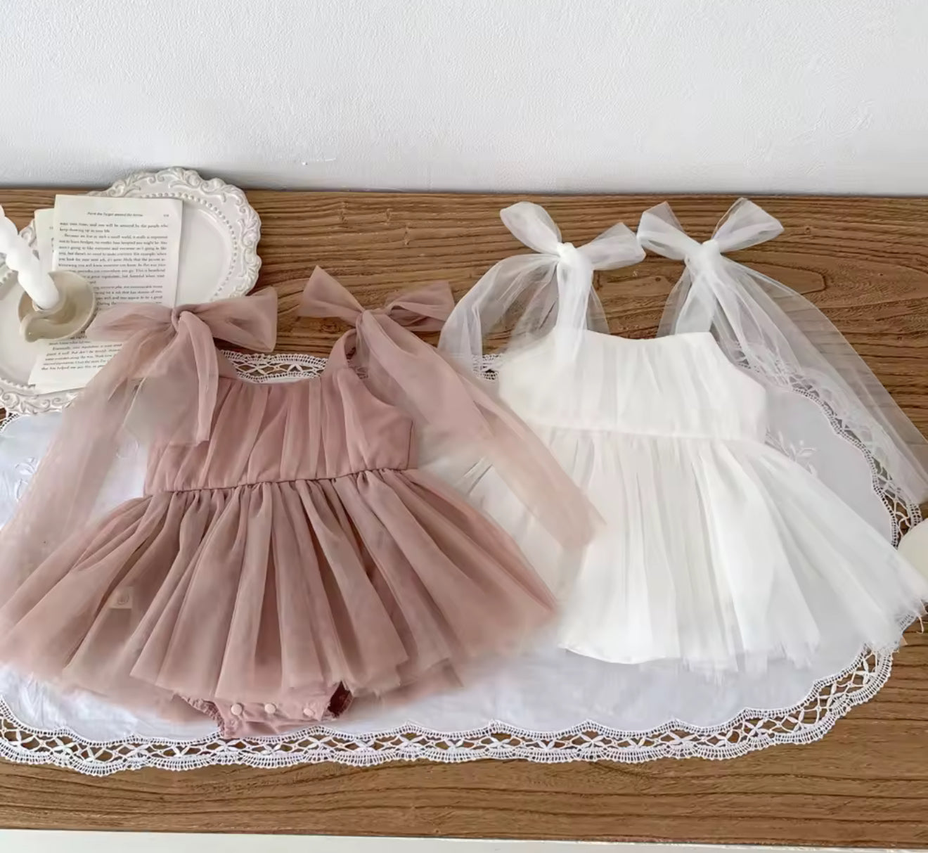 Summer Baby Romper Set Lace Polka Dots Toddler Princess Dress  Infant Girls Bodysuit Baby Onesies 0-24 Months
