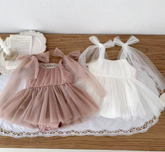 Summer Baby Romper Set Lace Polka Dots Toddler Princess Dress  Infant Girls Bodysuit Baby Onesies 0-24 Months