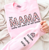 Custom Floral Mama Sweatshirt with children’s name on sleeve Hippo Boutique