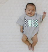 Checkered Bubs Baby & toddler Boy t-shirt bubble Romper Hippo Boutique