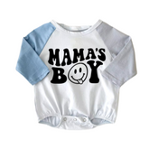 Mama’s Boy Color Block Bubble Romper Hippo Boutique