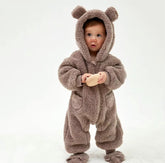 Furry Teddy Bear Baby Snowsuit One Piece Hippo Boutique