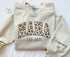 Custom Mama Leaopard Print Sweatshirt with children’s name on sleeve Hippo Boutique