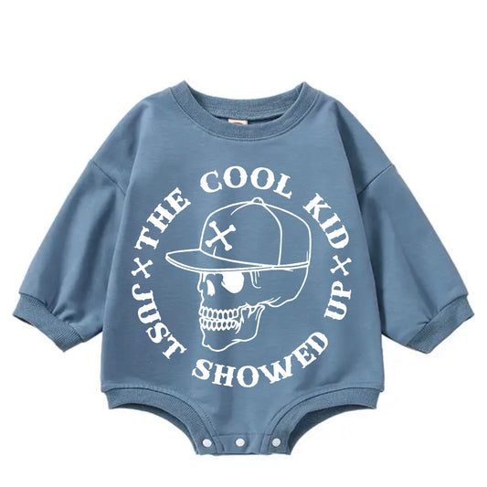 The Cool Kid just showed up Oversized Sweatshirt Romper Hippo Boutique