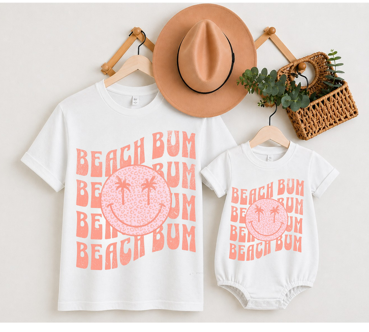 Mama & Mini Matching T-Shirts & Romper - Beach Bum Hippo Boutique