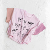 Farm Animals baby Color Block T-Shirt Bubble Romper Hippo Boutique