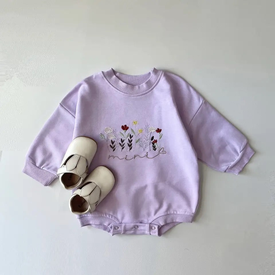 Embroidered Sweatshirt Romper Hippo Boutique