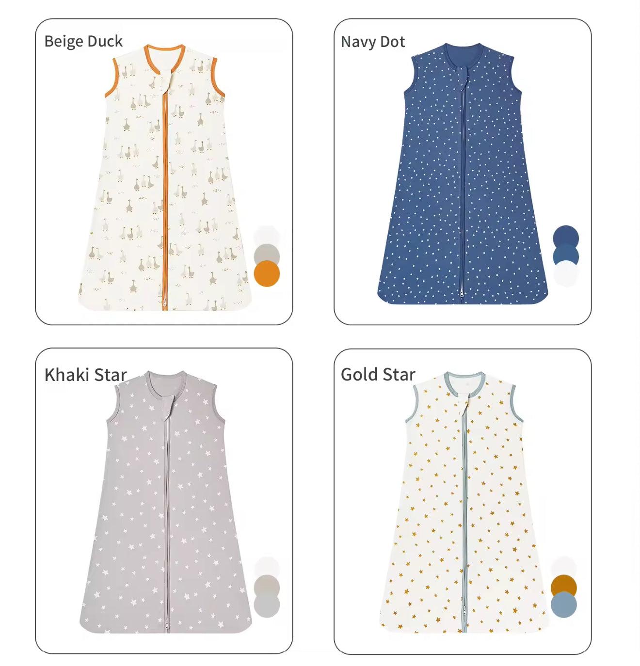 Newborn Baby 100% Organic Cotton Sleep sac - 1 Tog Hippo Boutique