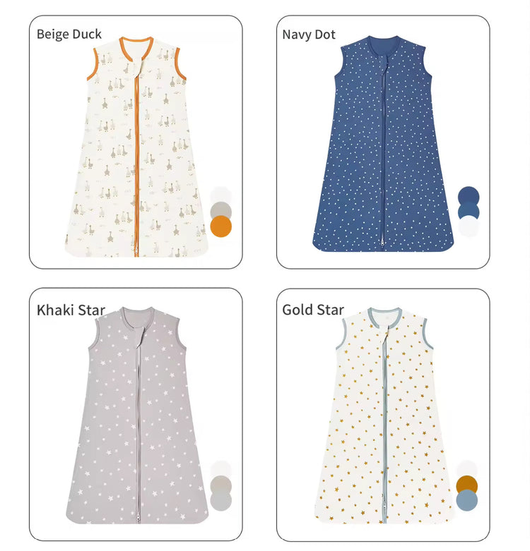 Newborn Baby 100% Organic Cotton Sleep sac - 1 Tog Hippo Boutique