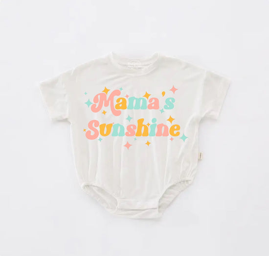Mama’s Sunshine Baby Girl t-shirt Bubble Romper Hippo Boutique