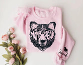 Custom Mama Bear Sweatshirt with children’s name on sleeve Hippo Boutique