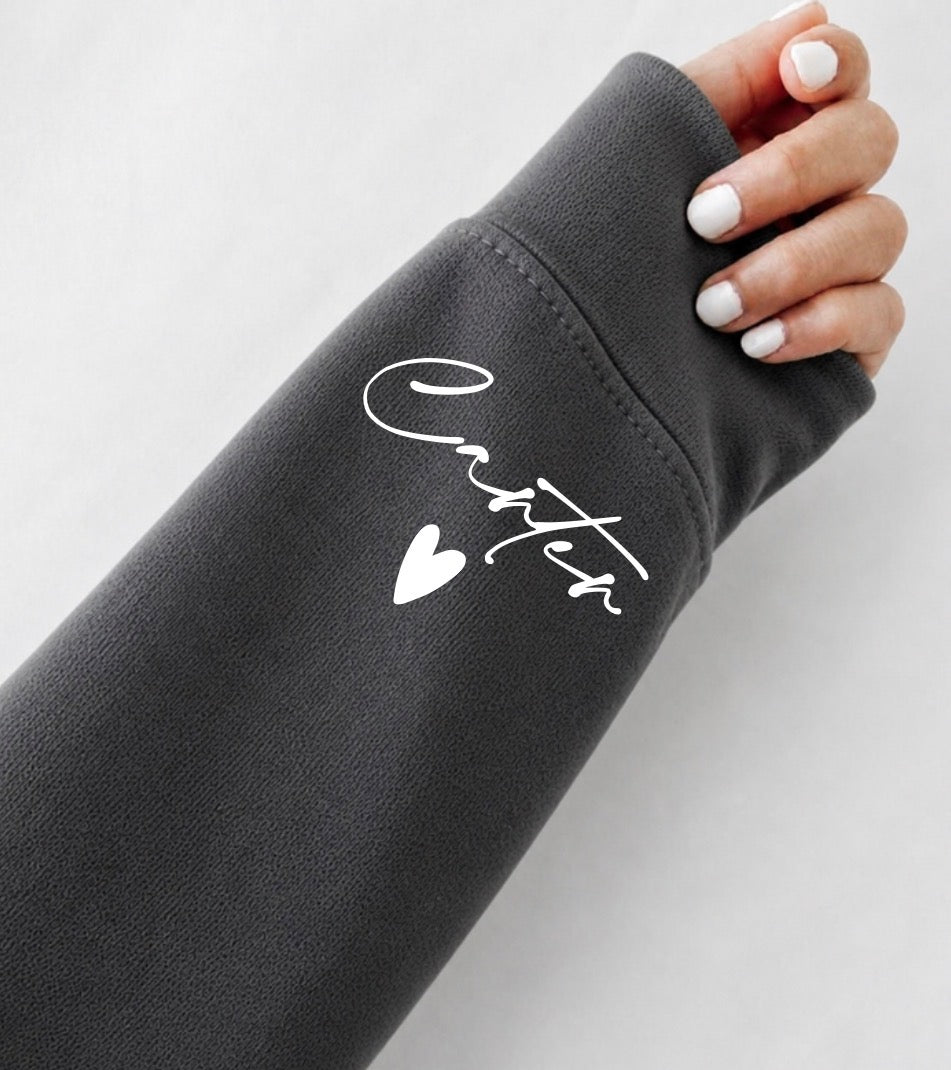 Cropped Sweatshirt - Custom Mama est with kids names Hippo Boutique