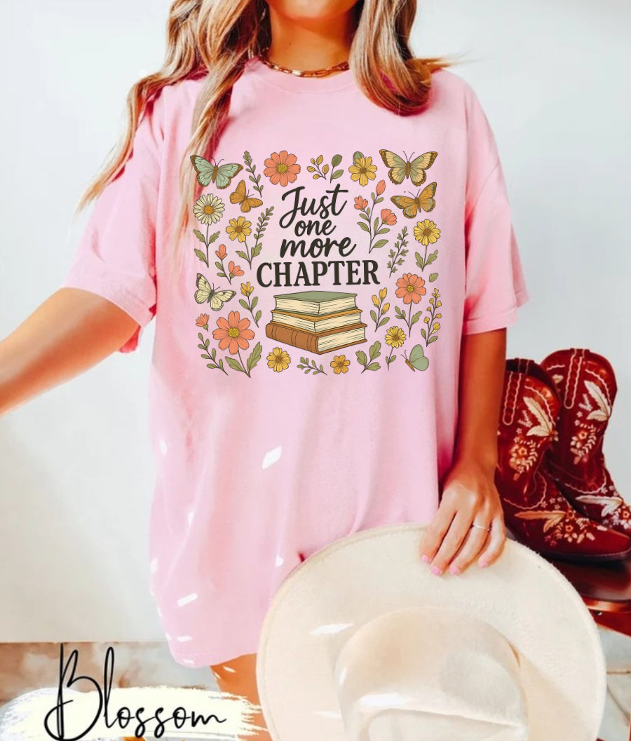 Bookish One More Chapter Floral Women’s T-Shirt Hippo Boutique