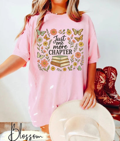 Bookish One More Chapter Floral Women’s T-Shirt Hippo Boutique