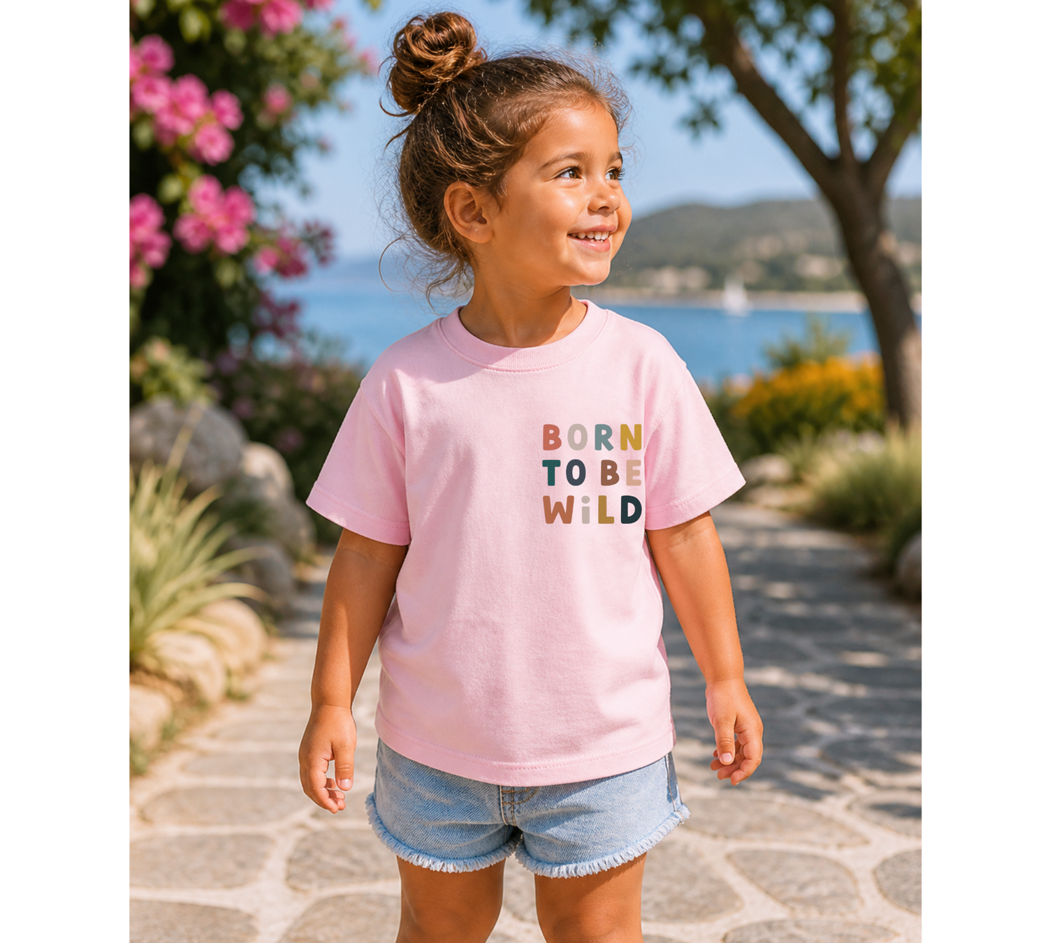 Toddler t-shirt- Born to be wild Hippo Boutique