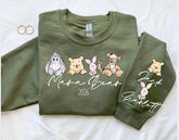 Custom Mama Bear Sweatshirt with children’s name on sleeve Hippo Boutique