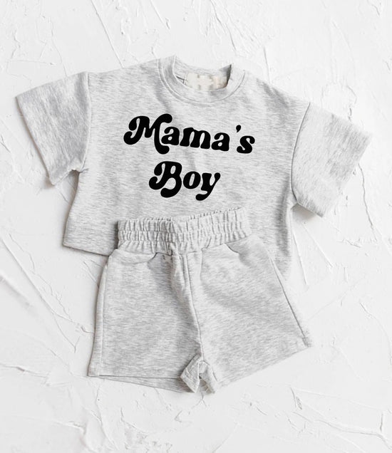 Mama’s Boy Baby Boy T-Shirt & Shorts outfit Hippo Boutique