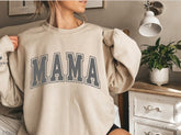 Varsity Mama Sweatshirt with children’s name on sleeve Hippo Boutique
