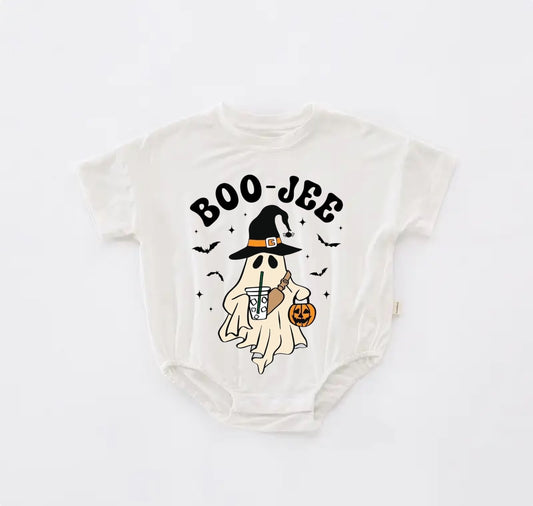 Baby Halloween t-shirt Bubble Romper - Boo Jee Ghost Hippo Boutique