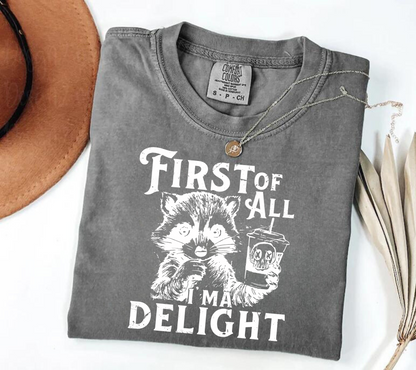 First of all I’m a Delight Raccoon T-Shirt Hippo Boutique