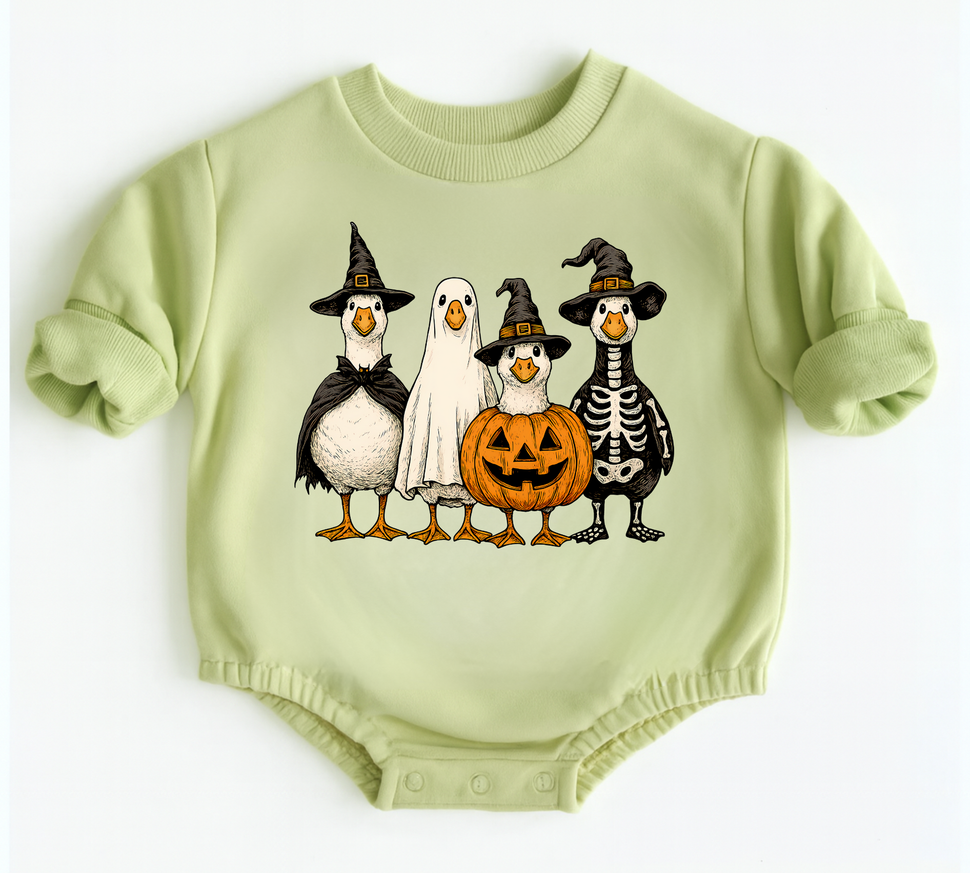 Ducks Halloween Baby Oversized Romper French Terry Hippo Boutique