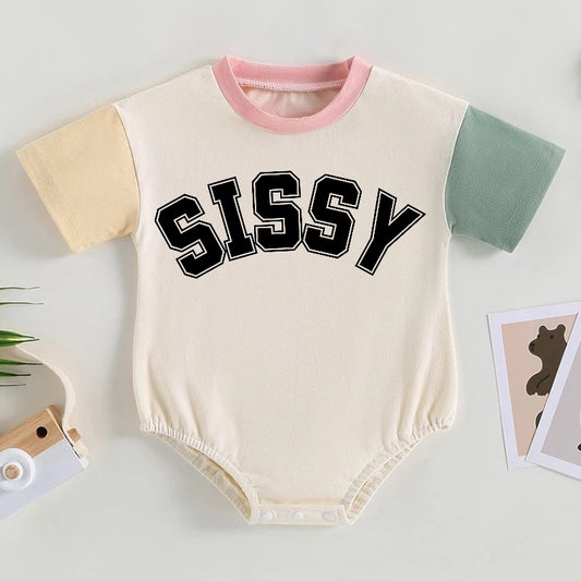 Sissy Color Block Baby T-Shirt Romper Hippo Boutique