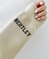 Custom Mama Sweatshirt with children’s name on sleeve - Distressed Hippo Boutique