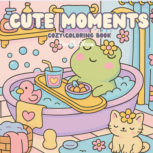 Cute Moments Adult Coloring Book Hippo Boutique