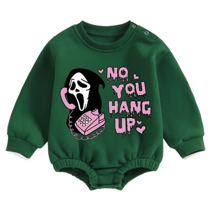 Soft warm fleece Baby Scream Halloween Oversized Sweatshirt Bodysuit Hippo Boutique