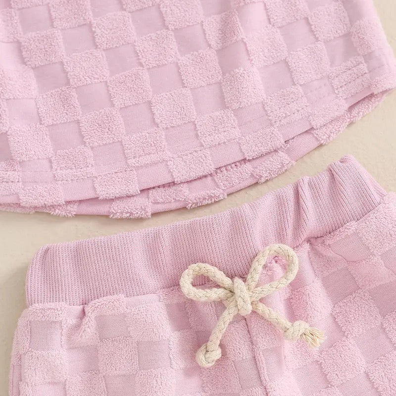 Baby & Toddler Checkered cotton shorts and tank outfit Hippo Boutique