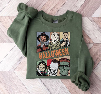 Halloween fleece crewneck Sweatshirts Horror Hippo Boutique
