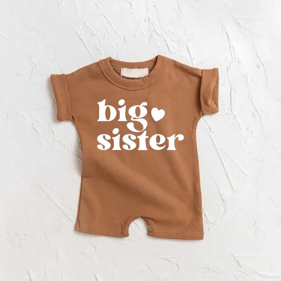 Big Sister baby Girl romper bodysuit Hippo Boutique