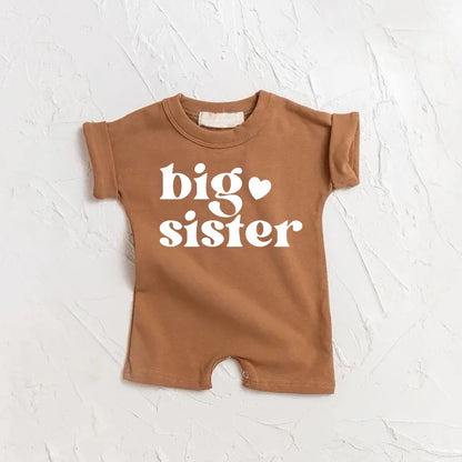 Big Sister baby Girl romper bodysuit Hippo Boutique