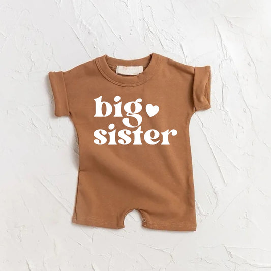 Big Sister baby Girl romper bodysuit Hippo Boutique