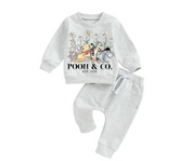 Baby and toddler pooh sweatshirt and pants outfit Hippo Boutique