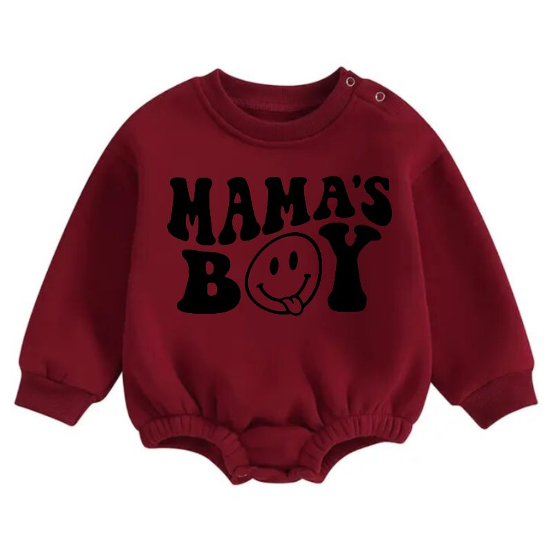 Soft warMama’s Boy fleece Baby Boy Oversized Sweatshirt Romper Hippo Boutique