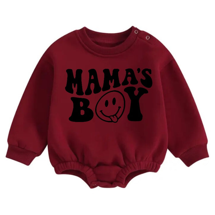 Soft warMama’s Boy fleece Baby Boy Oversized Sweatshirt Romper Hippo Boutique
