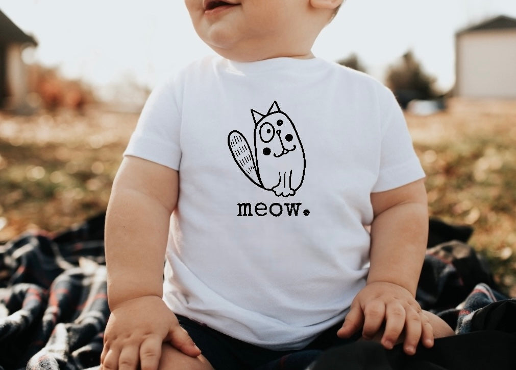 Meow Cat Baby & Toddler tshirt Hippo Boutique