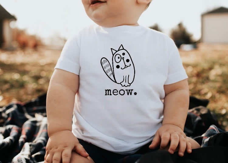 Meow Cat Baby & Toddler tshirt Hippo Boutique