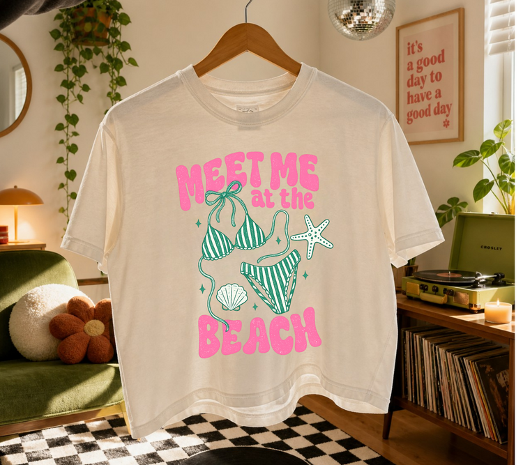 Cropped Top & T-Shirts - Meet me at the beach Hippo Boutique