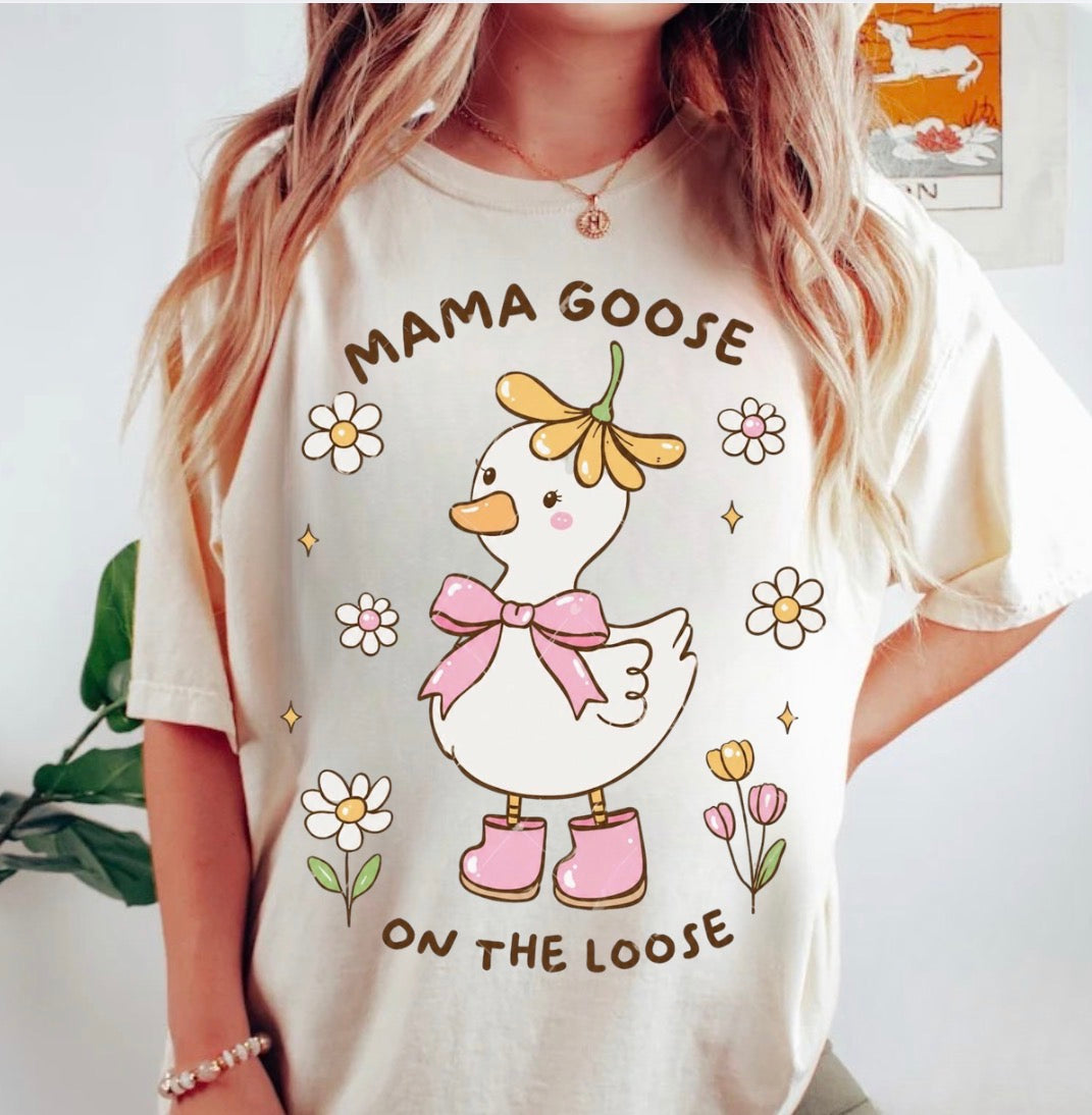 Mama & Mini Matching T-Shirts & Romper - Goose on the loose Hippo Boutique