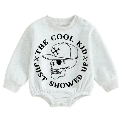 Cool Kid Soft warm fleece Baby Oversized Sweatshirt Romper Hippo Boutique