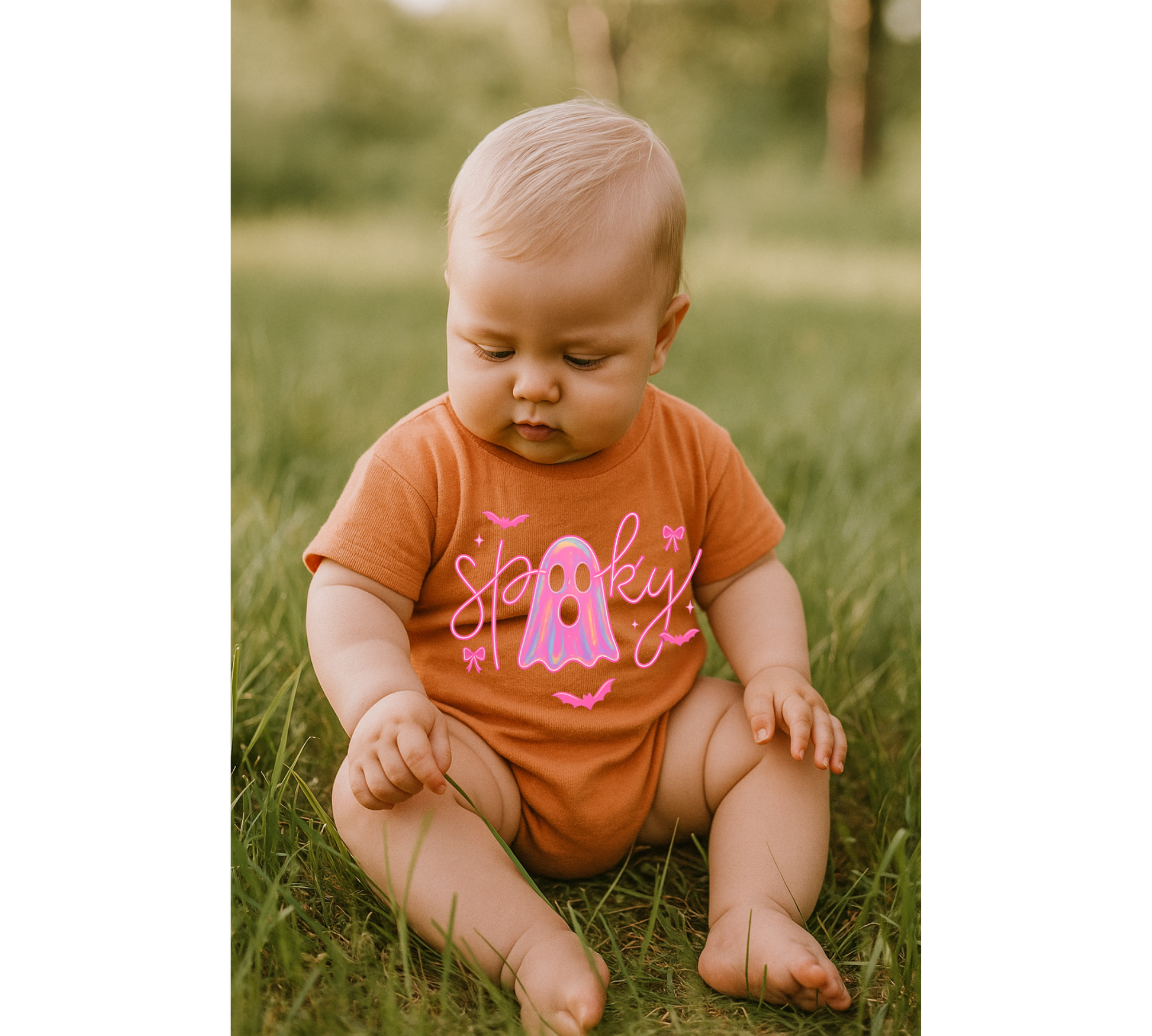 Ghost Coquette Halloween Baby t-shirt Bubble Romper Hippo Boutique