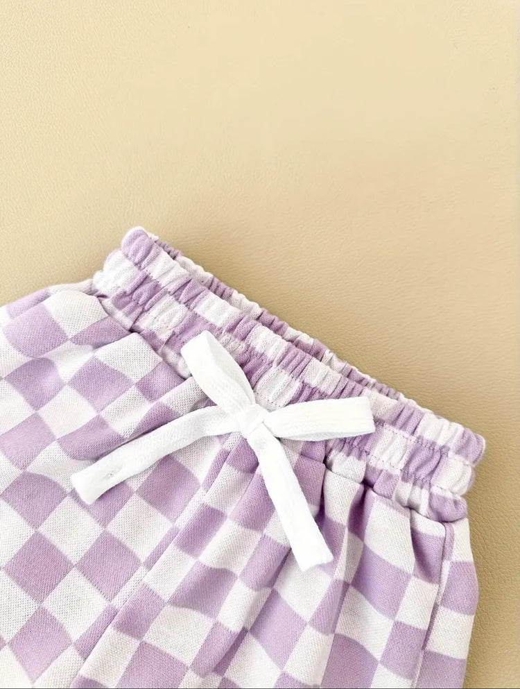 Retro Checkered Smile T-Shirt & Shorts Set Hippo Boutique