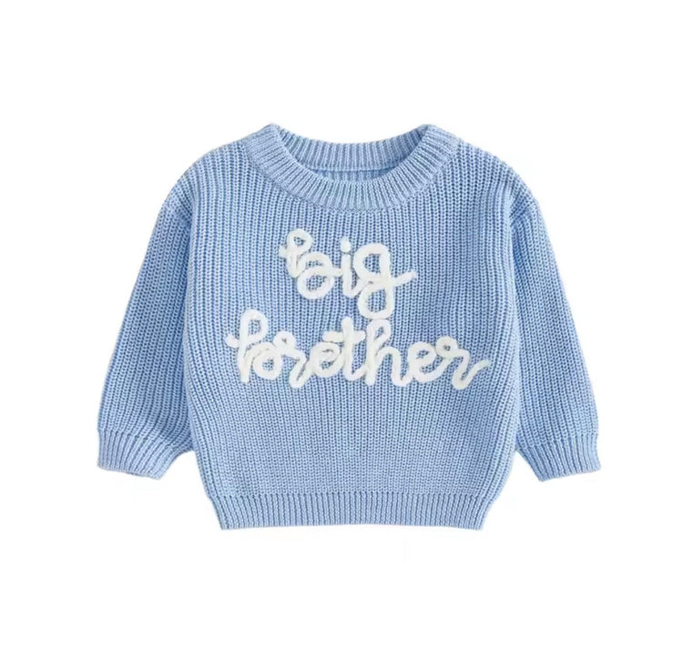 Knit Embroidered Big Brother sweater Hippo Boutique