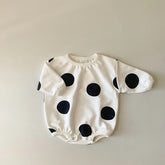 Polka Dot Sweatshirt Romper Hippo Boutique