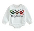 Merry Woofmas fleece Baby Oversized christmas Sweatshirt Romper Hippo Boutique